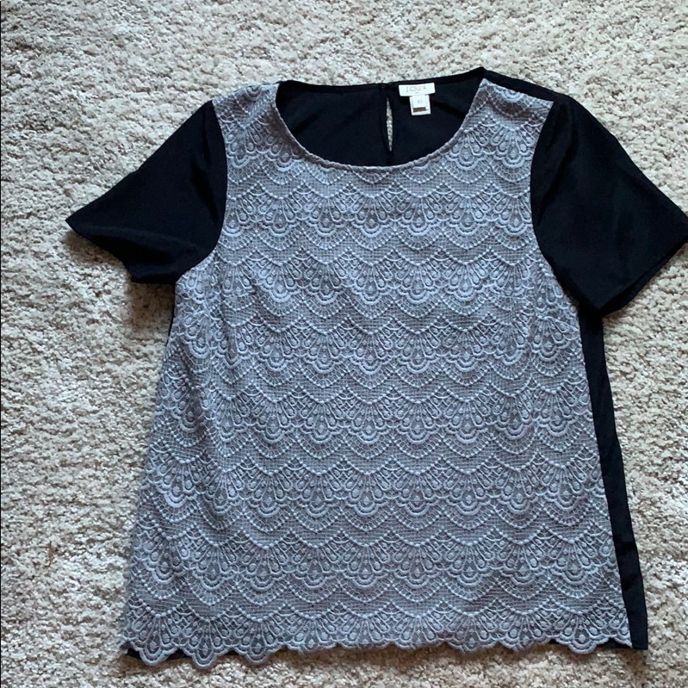 J Crew Lace Front top